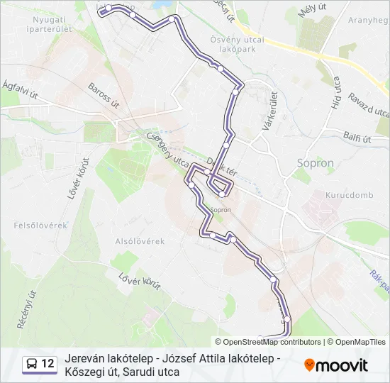 12 Bus Line Map