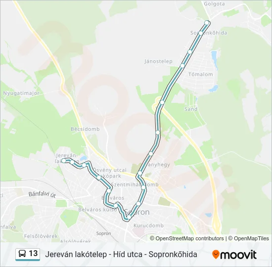 13 Bus Line Map