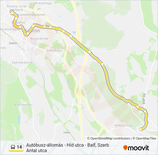 14 Bus Line Map