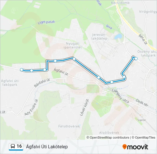 16 Bus Line Map