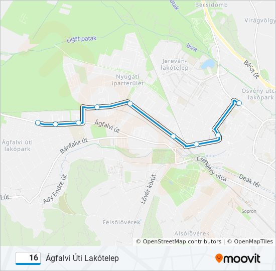 16 bus Line Map