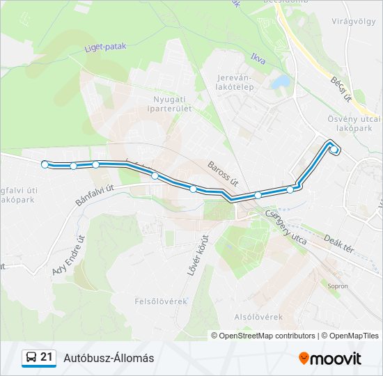 21 Bus Line Map