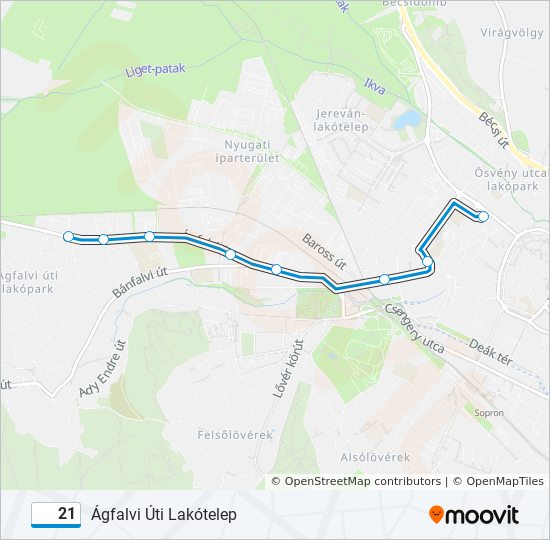 21 bus Line Map