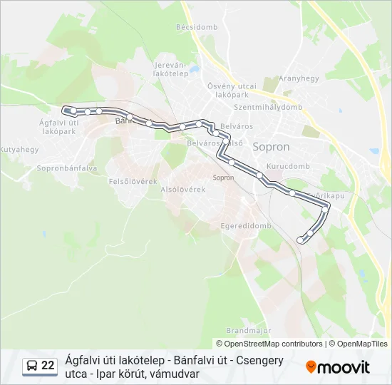 22 Bus Line Map