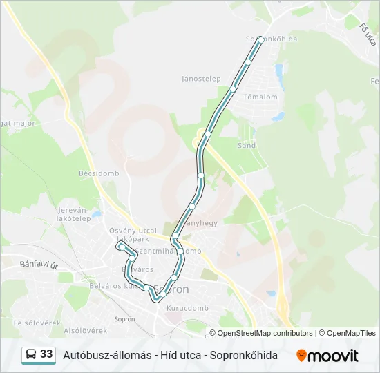 33 Bus Line Map