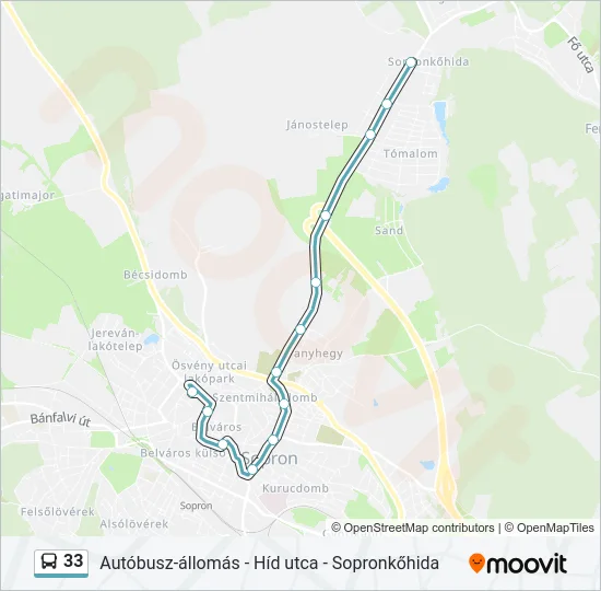 33 Bus Line Map