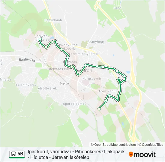 5B Bus Line Map