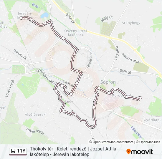 11Y Bus Line Map