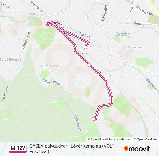 12V autóbusz Vonal Térkép