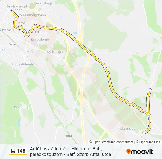 14B Bus Line Map