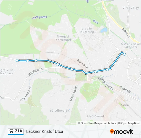 21A Bus Line Map