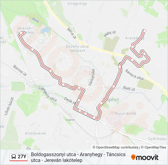 27Y Bus Line Map