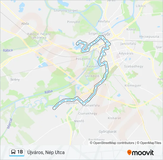 1B Bus Line Map