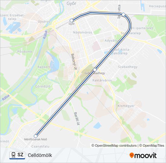 SZ vasút Vonal Térkép