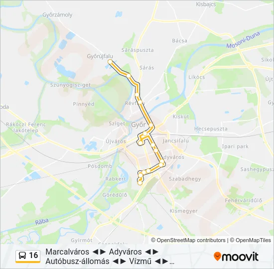 16 Bus Line Map