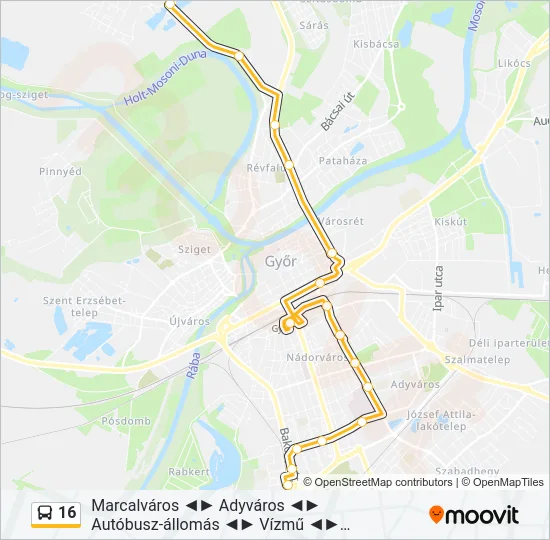 16 Bus Line Map