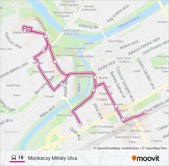 18 Bus Line Map