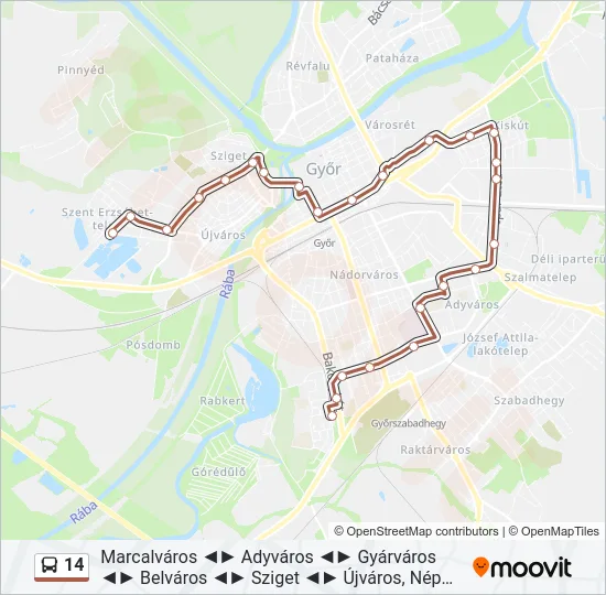 14 Bus Line Map