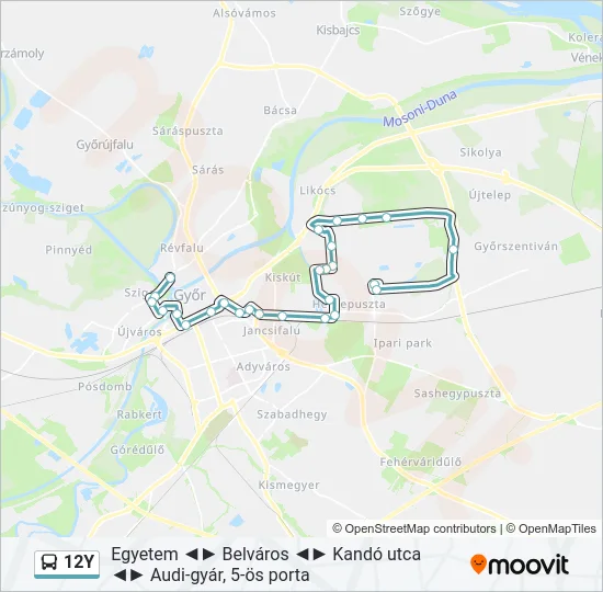 12Y Bus Line Map