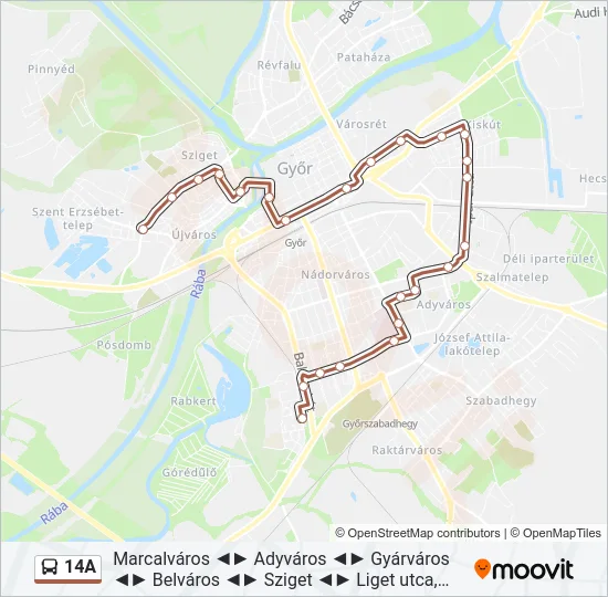 14A Bus Line Map
