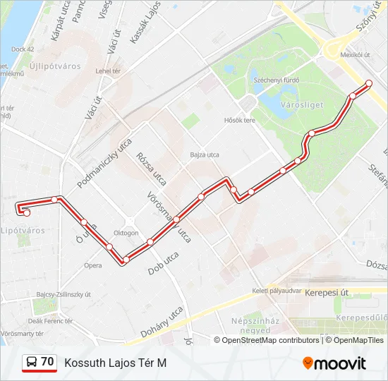 70 Bus Line Map