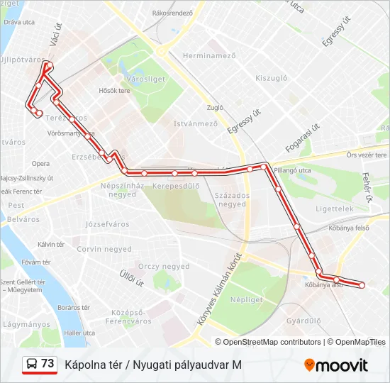 73 Bus Line Map