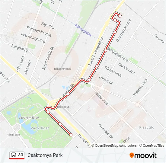74 Bus Line Map