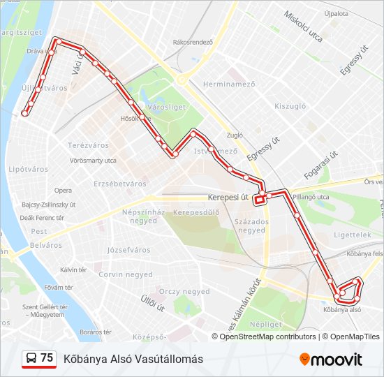 75 bus Line Map