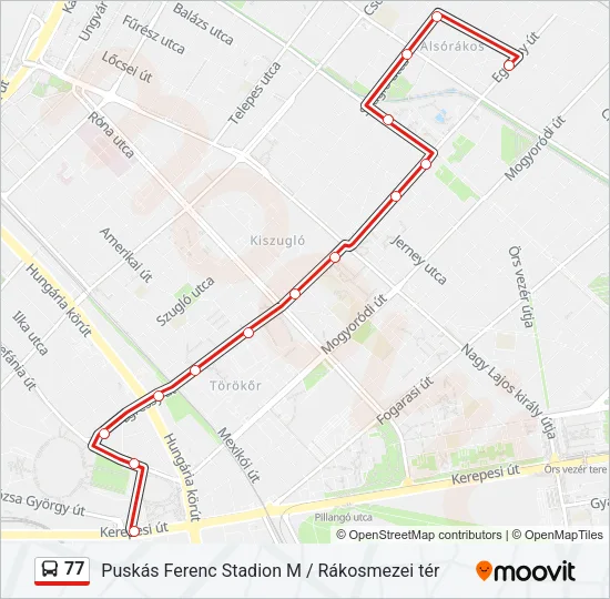 77 Bus Line Map