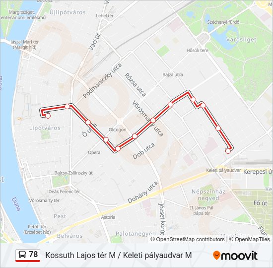 78 autóbusz Vonal Térkép