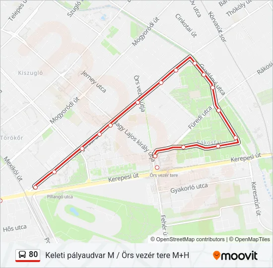 80 Bus Line Map