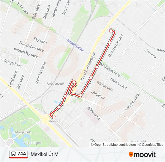 74A Bus Line Map
