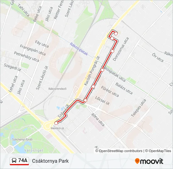 74A Bus Line Map