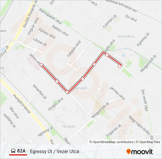82A Bus Line Map
