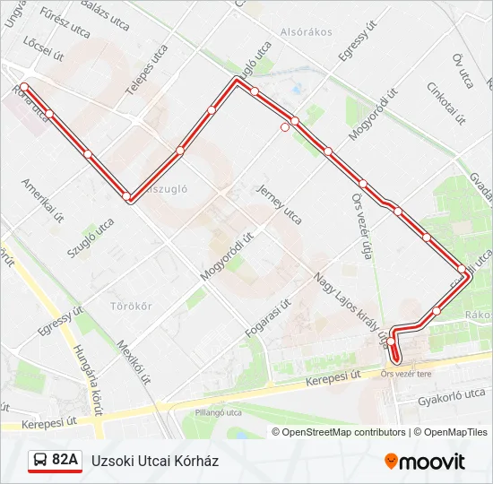 82A Bus Line Map