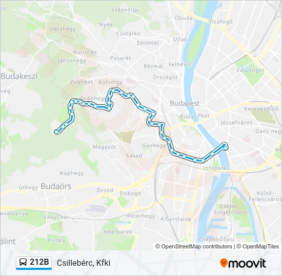 212B Bus Line Map
