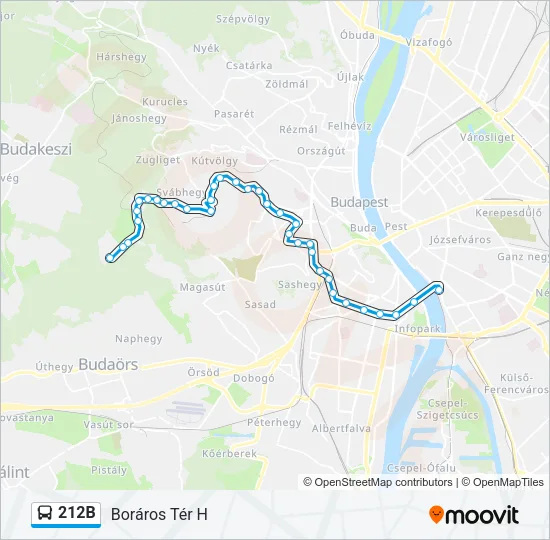 212B Bus Line Map