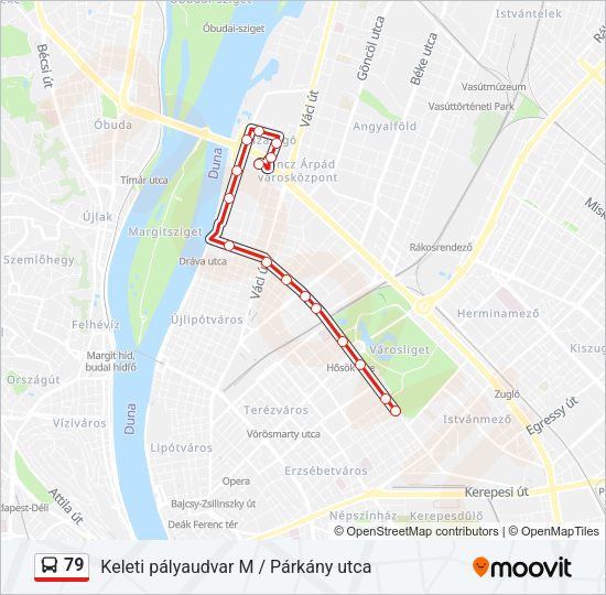 79 autóbusz Vonal Térkép