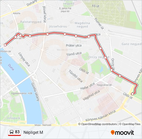 83 bus Line Map