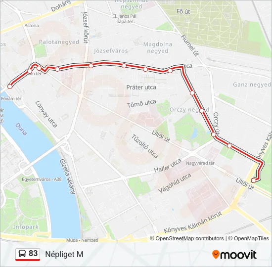83 Bus Line Map