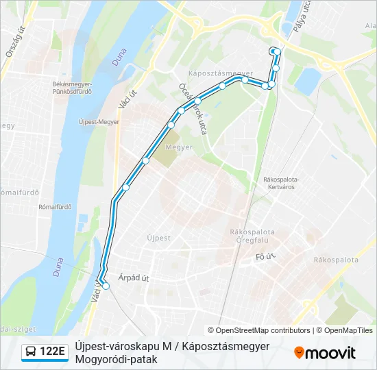 122E Bus Line Map