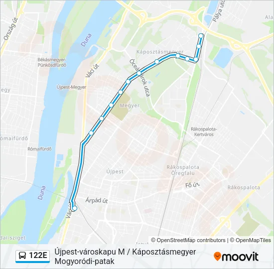 122E Bus Line Map