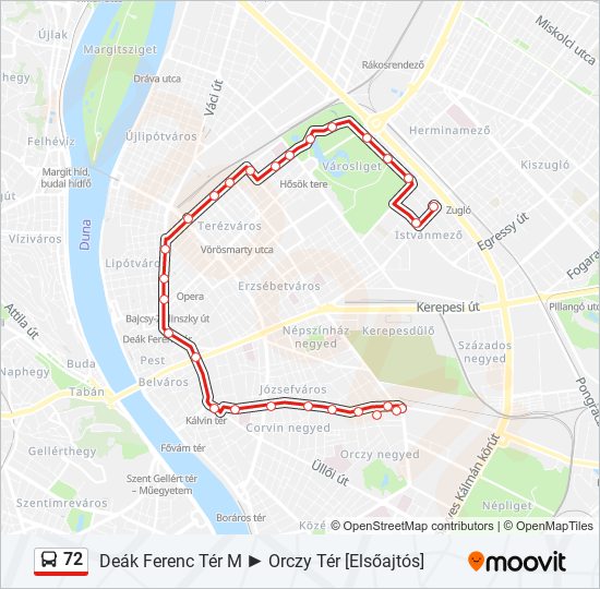 72 bus Line Map