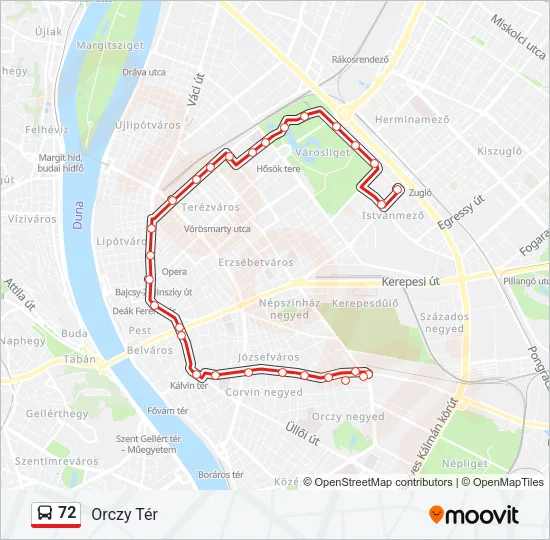 72 Bus Line Map