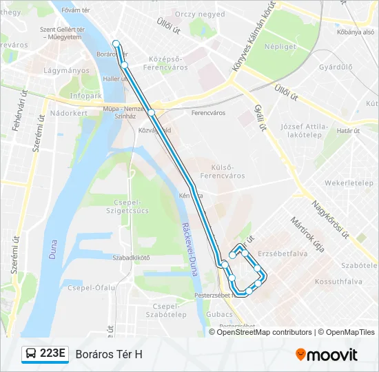 223E Bus Line Map