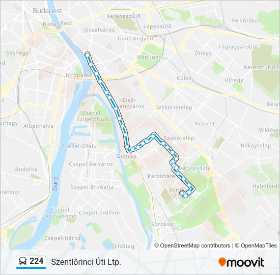 224 Bus Line Map