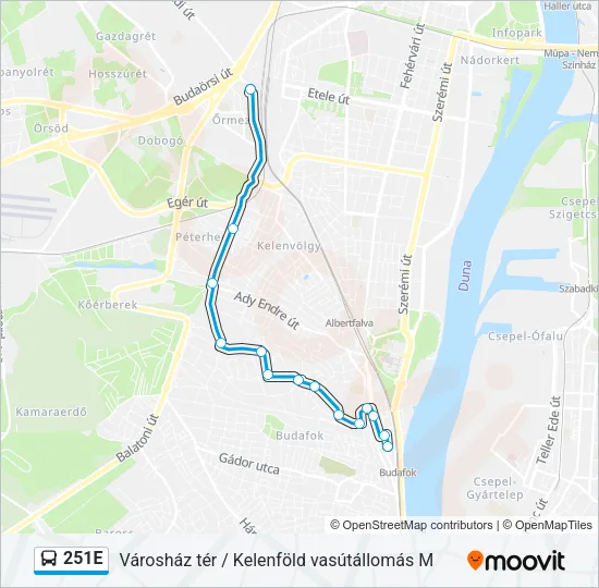 251E Bus Line Map