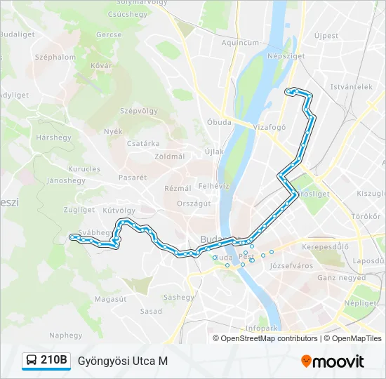 210B Bus Line Map