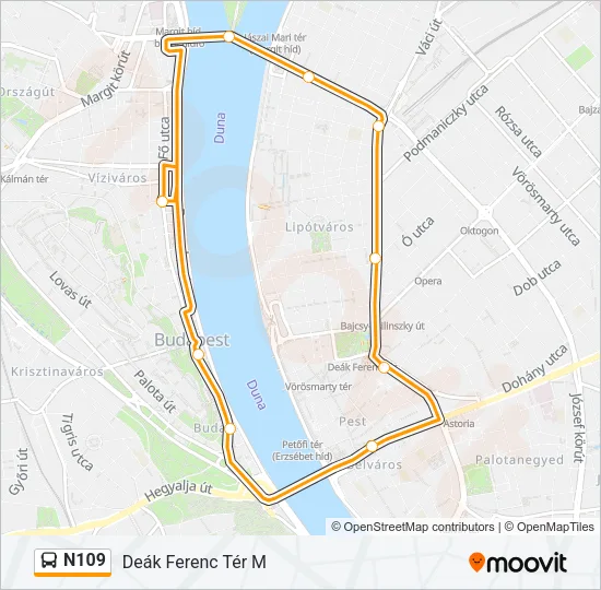 N109 Bus Line Map