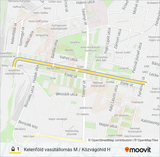 1 Light Rail Line Map